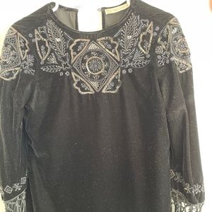 ZARA  suede mini fringed dress